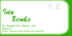 ida benke business card